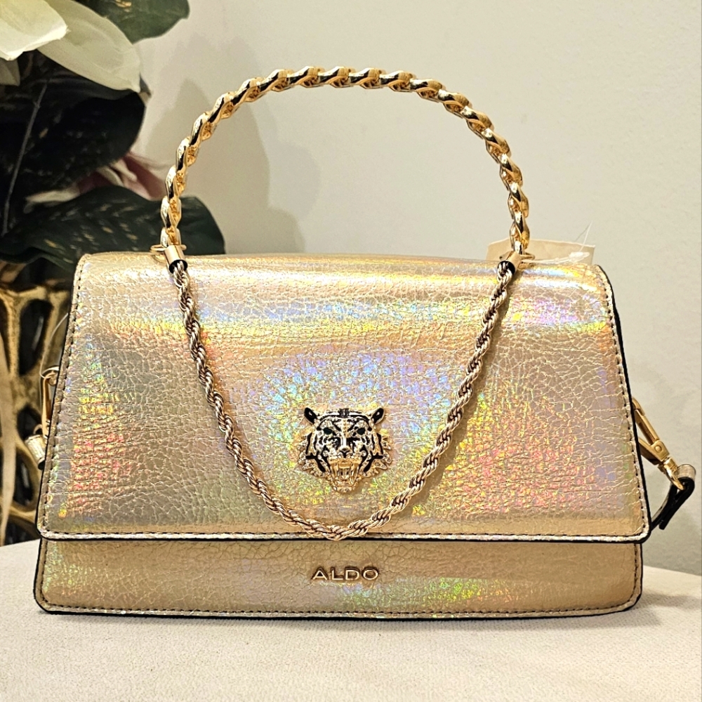 NWT Aldo Gold Iridescent Mini Grab Bag